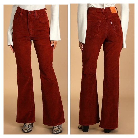 Levi's 70's High Rise Flare Corduroy Jeans Pants - Picture 5 of 14